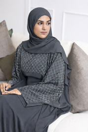 Sahara Kaftan Abaya - Gray
