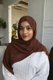 Instant Chiffon Hijab with Built-in Magnets + Cap - Chocolate