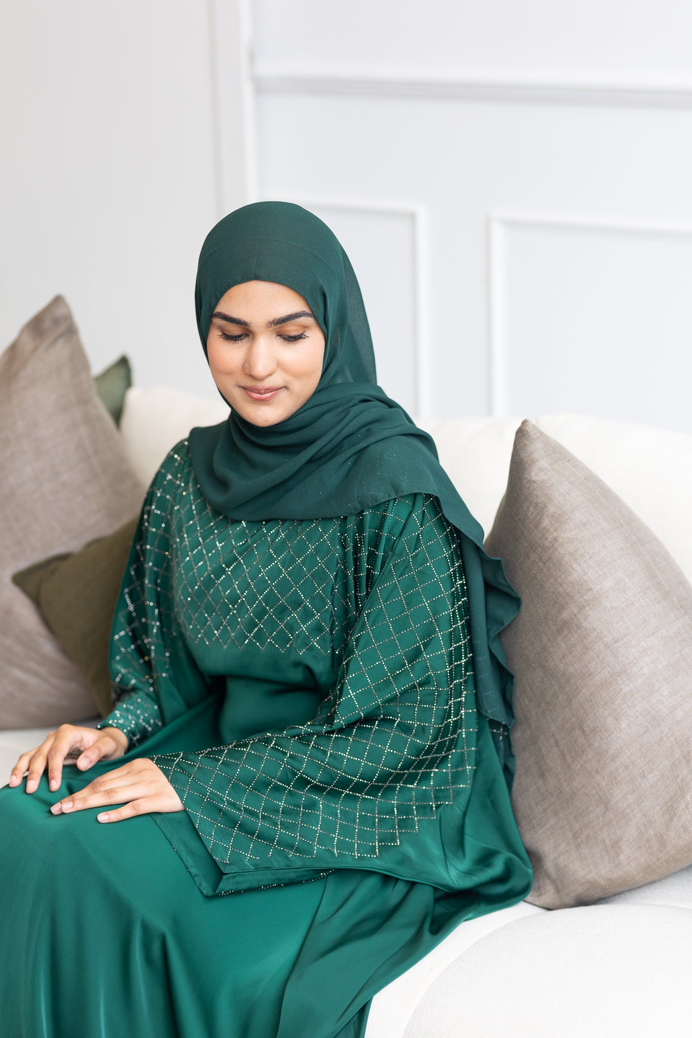 Sahara Kaftan Abaya - Emerald