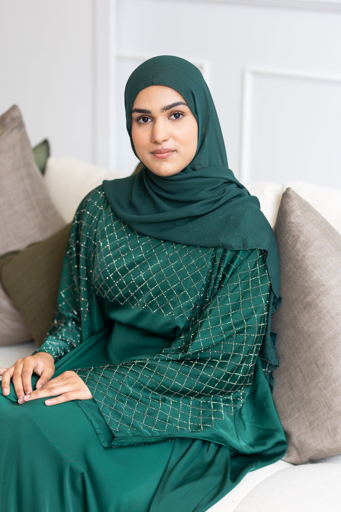Sahara Kaftan Abaya - Emerald