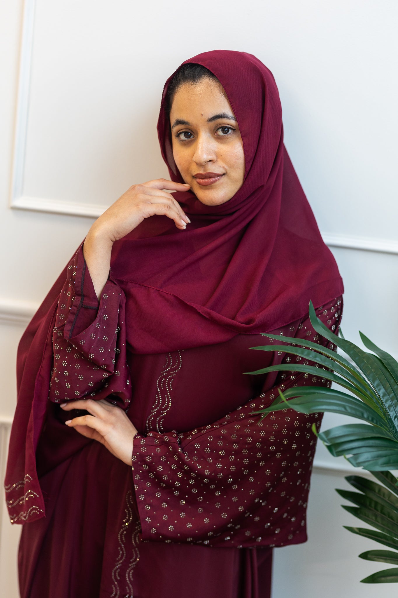 Jamila Kaftan Abaya - Maroon