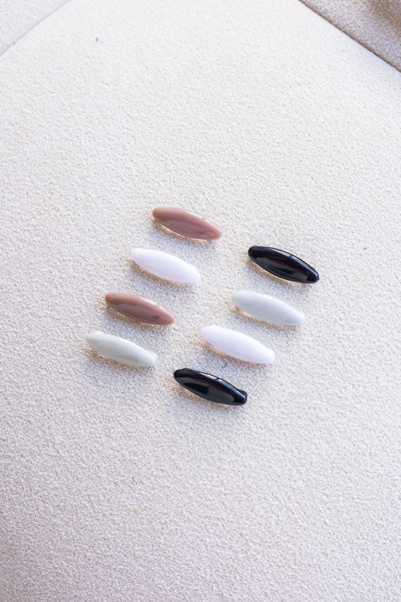 Matte Oval Hijab Pins – Neutral Tones Set (8-pack)