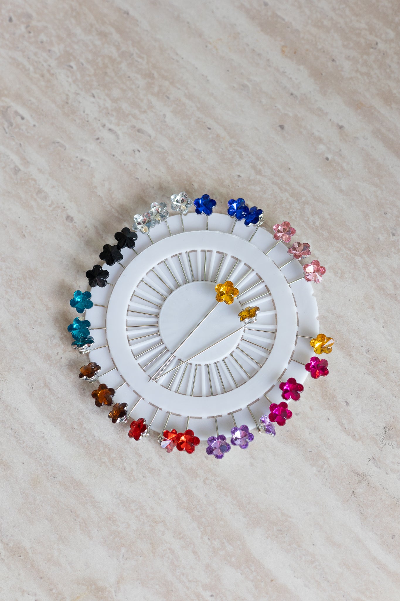 Floral Gem Hijab Pins – Assorted Colours (40-pack)