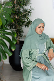 Layla Bow Abaya Set - Sage
