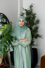 Layla Bow Abaya Set - Sage
