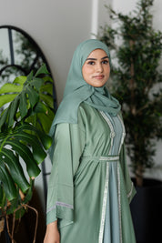 Layla Bow Abaya Set - Sage