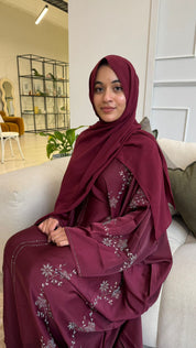 Loujain Kaftan Abaya Maroon