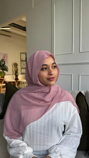 Instant Chiffon Hijab with Built-in Magnets + Cap - Blush