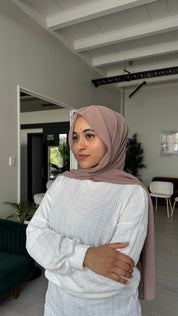 Instant Chiffon Hijab with Built-in Magnets + Cap - Beige