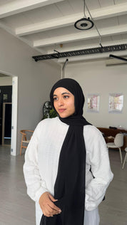 Instant Chiffon Hijab with Built-in Magnets + Cap - Midnight